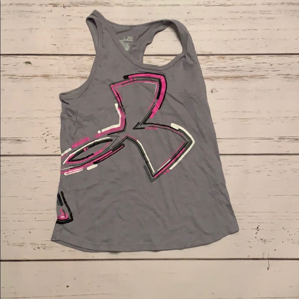 girls under armour tank top big logo